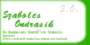 szabolcs ondrasik business card